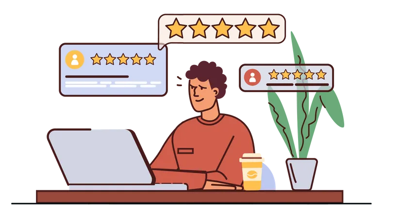 Man receives excellent reviews for his work from Internet users  Illustration