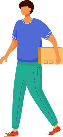 Man receives parcel Illustration