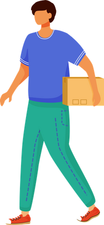 Man receives parcel  Illustration