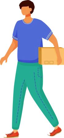 Man receives parcel  Illustration