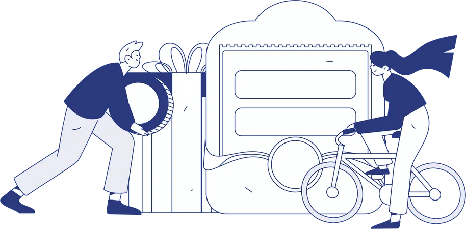Man receives shopping discount  Illustration
