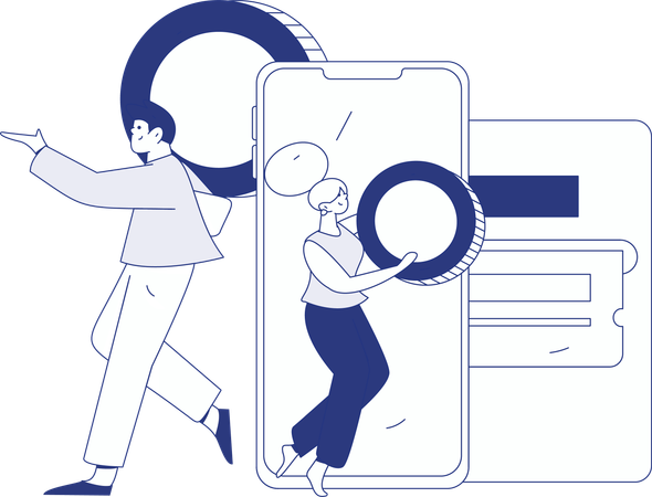 Man receives shopping gifts  Illustration