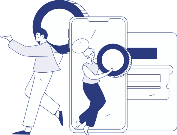 Man receives shopping gifts  Illustration