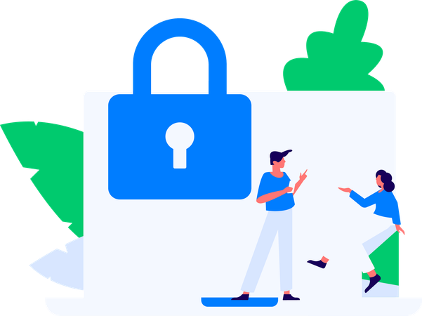 Man receiving cyber security email  Illustration