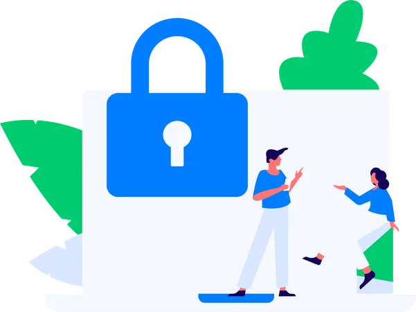 Man receiving cyber security email  Illustration