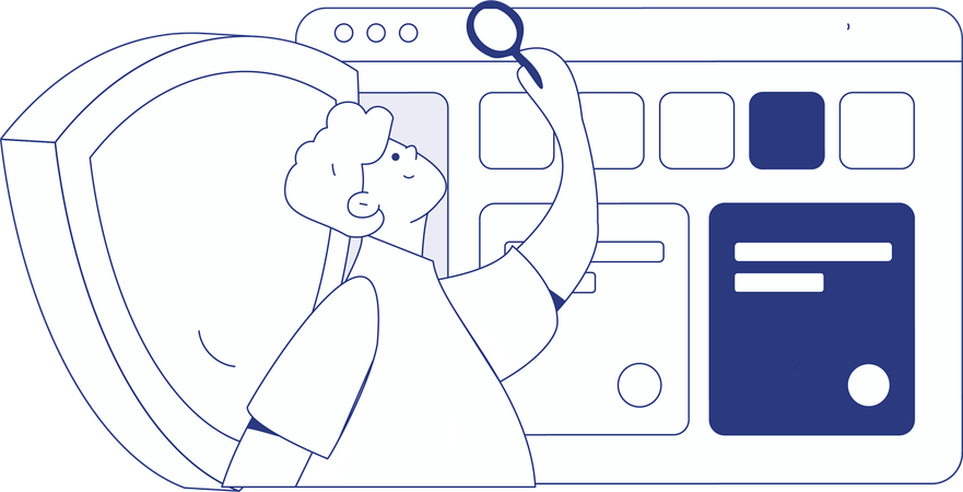 Man receiving cyber security email  Illustration