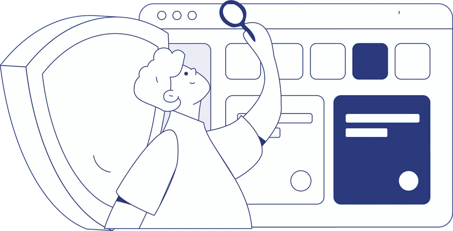 Man receiving cyber security email  Illustration