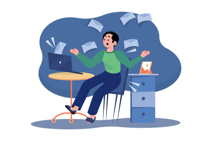Man receiving marketing mails  Illustration