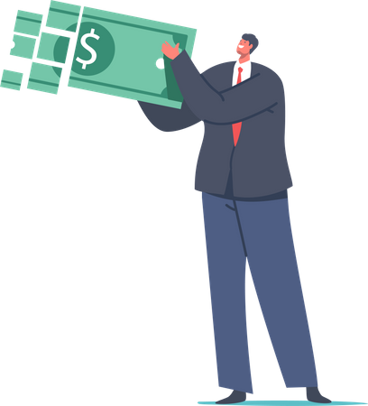 Man receiving money  Illustration