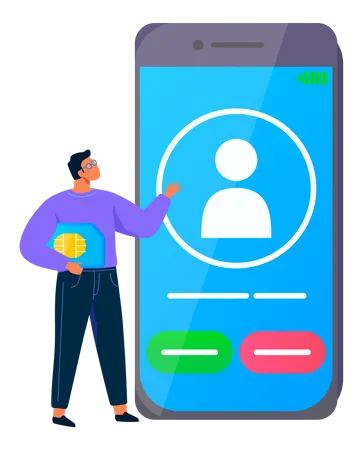 Man Receiving phone call  Illustration