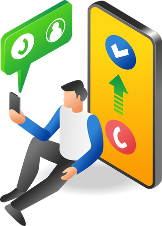 Man receiving phone call  Illustration