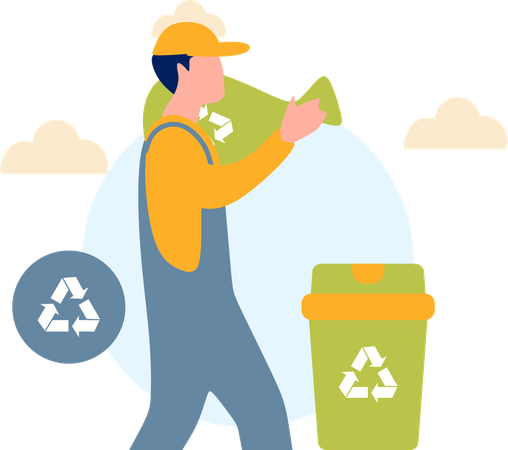 Man recycling waste  Illustration