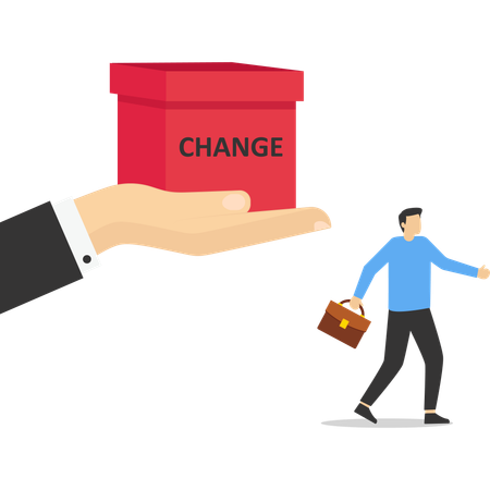 Man rejected change job  Illustration