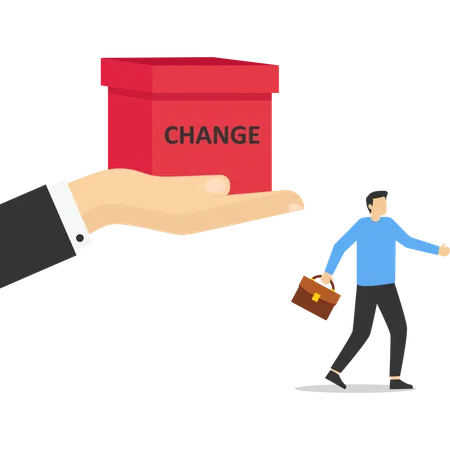 Man rejected change job  Illustration