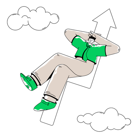 Man Rejoices Over Rising Profits  Illustration