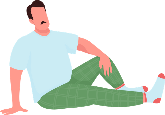 Man relaxing at home Illustration