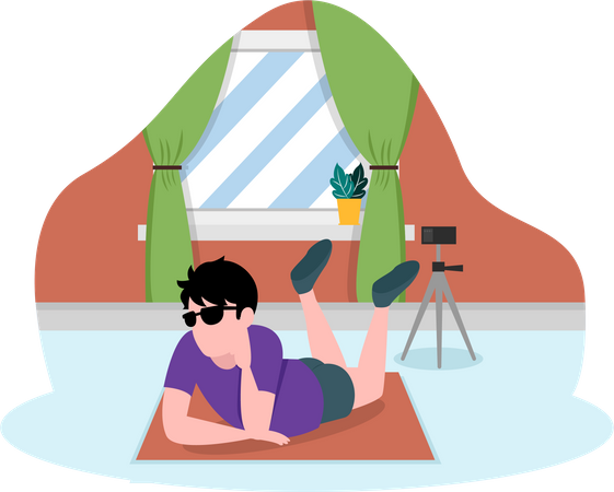 Man relaxing at home  Illustration