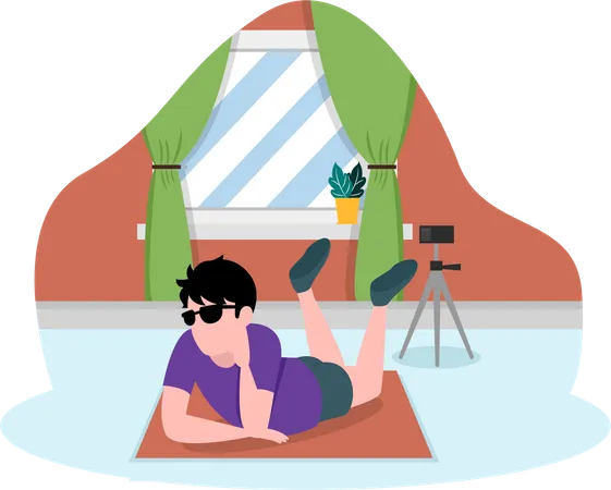 Man relaxing at home  Illustration