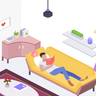 illustrations of relaxing on couch