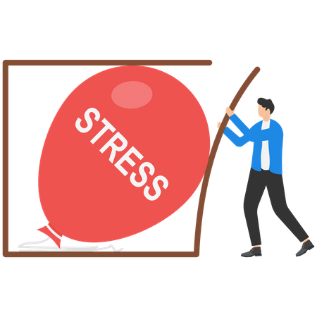 Man relaxing to relieve anxiety and stress  Illustration