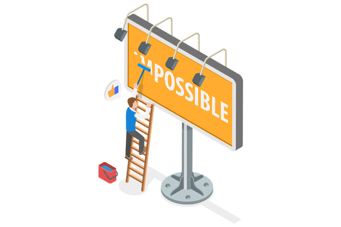Man removing Impossible is Possible  Illustration