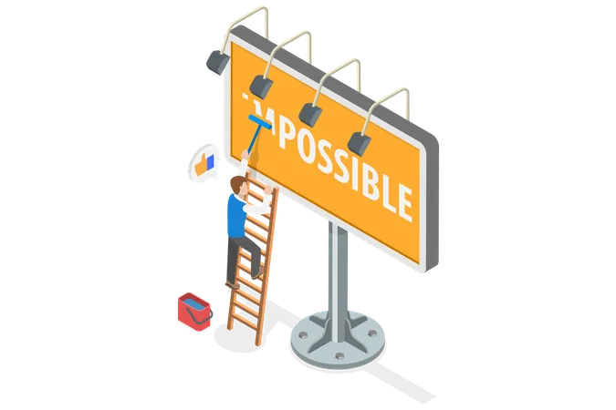 Man removing Impossible is Possible  Illustration