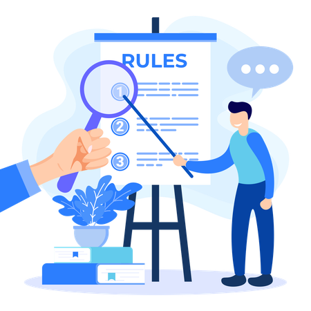 Man Representing Rules  Illustration