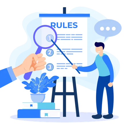 Man Representing Rules  Illustration