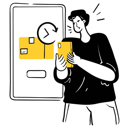 Man rescheduling delivery  Illustration