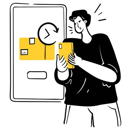 Man rescheduling delivery  Illustration