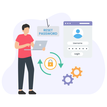 Man Reset Password  Illustration