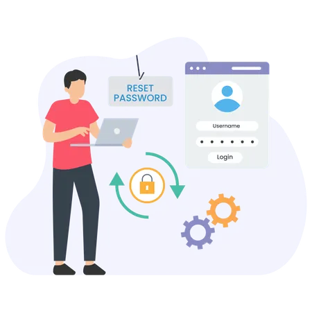 Man Reset Password  Illustration