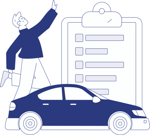 Man reviewing insurance policy  Illustration