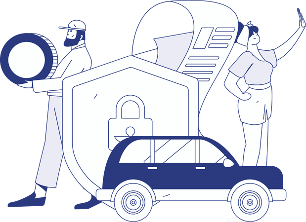 Man reviewing loan papers  Illustration