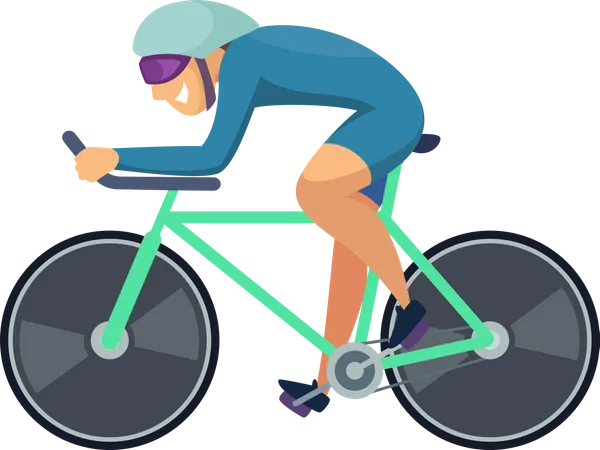 Man Ride Bicycle  Illustration