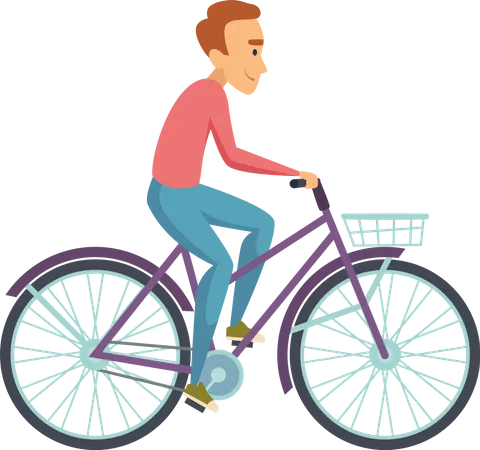 Man ride bicycle  Illustration