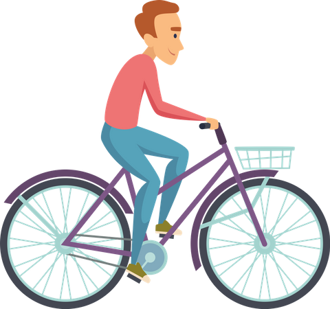 Man ride bicycle  Illustration