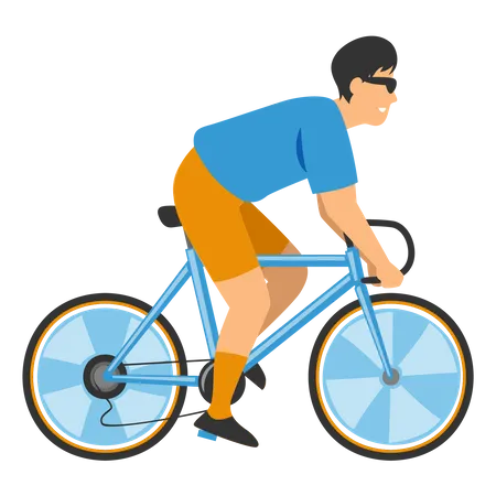 Man riding bicycle Illustration