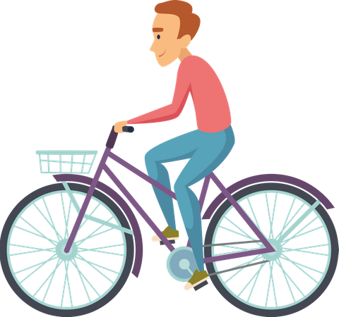Man Riding Bicycle Illustration