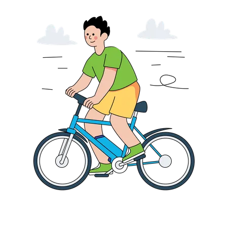 Man riding bicycle  Illustration