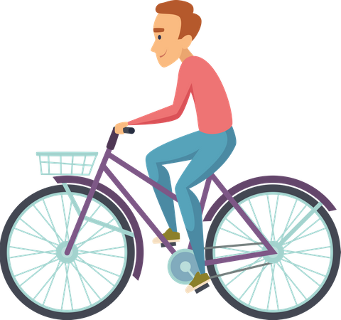 Man Riding Bicycle  Illustration