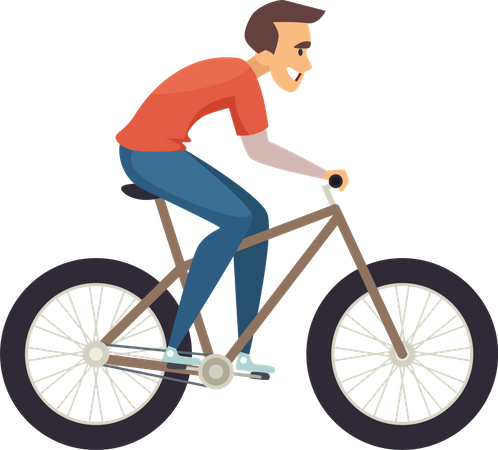 Man riding bicycle  Illustration