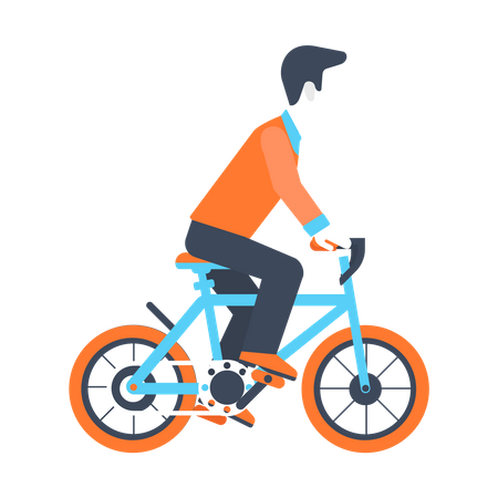 Man riding bicycle  Illustration