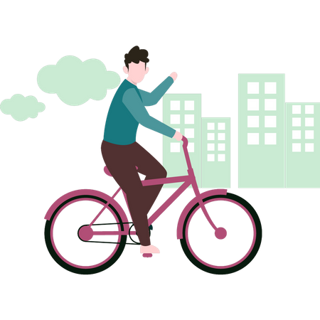 Man riding bicycle  Illustration