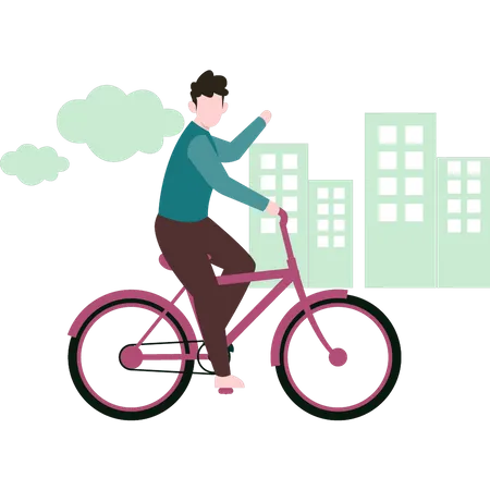 Man riding bicycle  Illustration