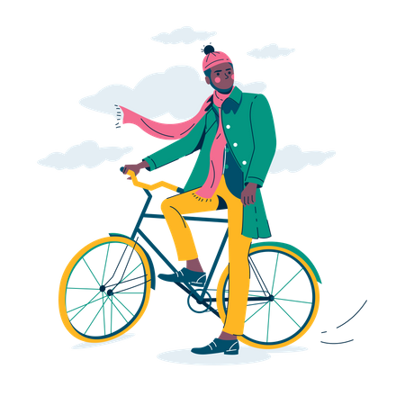 Man riding bicycle  Illustration