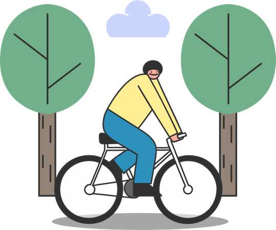 Man riding bicycle  Illustration