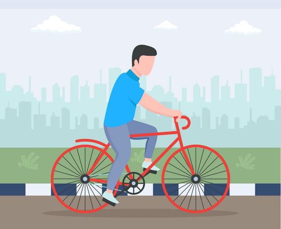 Man riding bicycle  Illustration