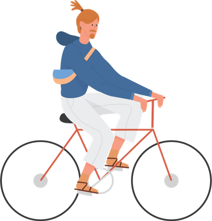 Man riding bicycle  Illustration