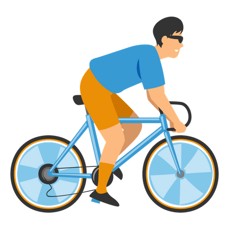 Man riding bicycle  Illustration
